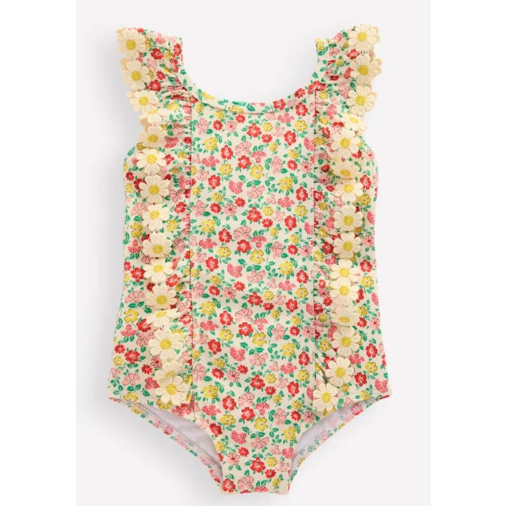 Mini Boden Frilly Swimsuit Multi Summer Flower Bed